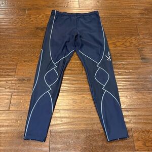 CW-X Compression Tights Joint Support Running Ski Hike Men’s Size Medium Navy